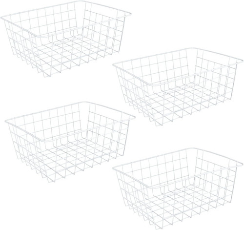 4pcs white metal wire storage - 4pcs,