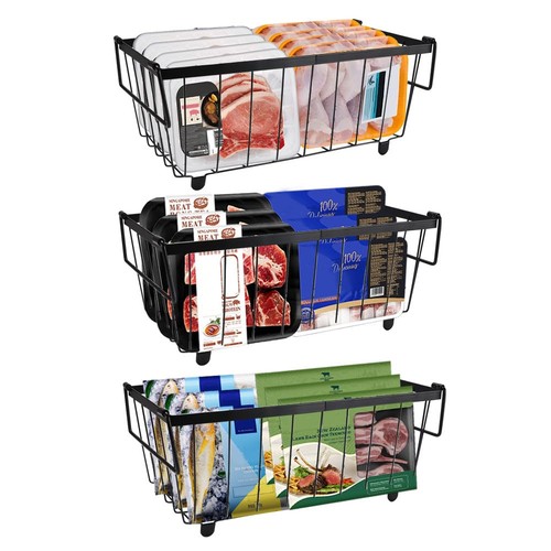 Stackable freezer baskets with - stackable,